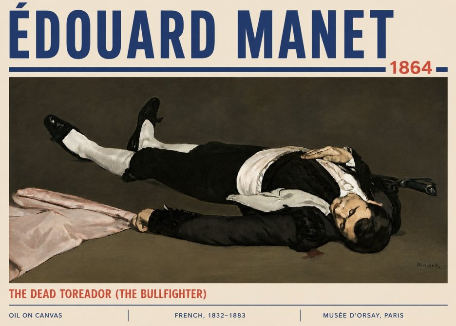 Édouard Manet The Dead Toreador (the Bullfighter) No6 - Plakat