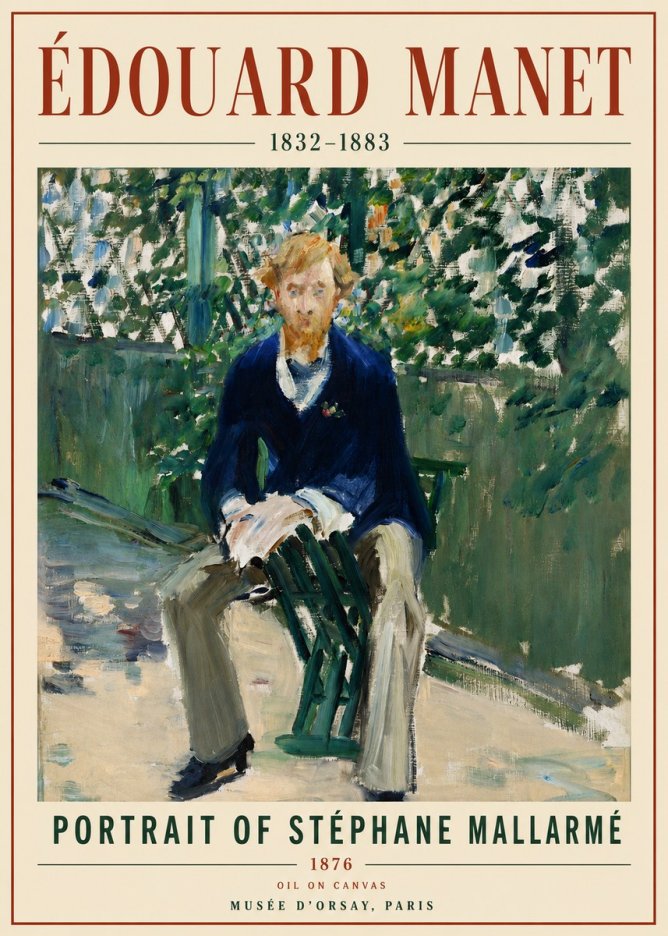 Édouard Manet Portrait of Stéphane Mallarmé II No5 - Plakat