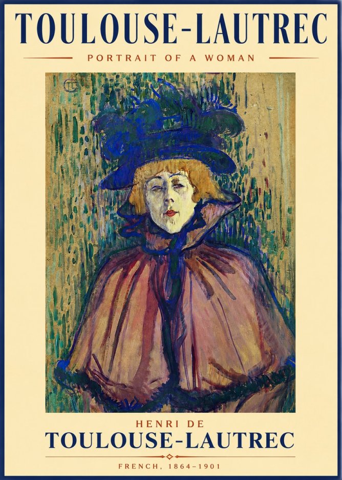 Toulouse-Lautrec Portrait of a Woman I No2 - Plakat