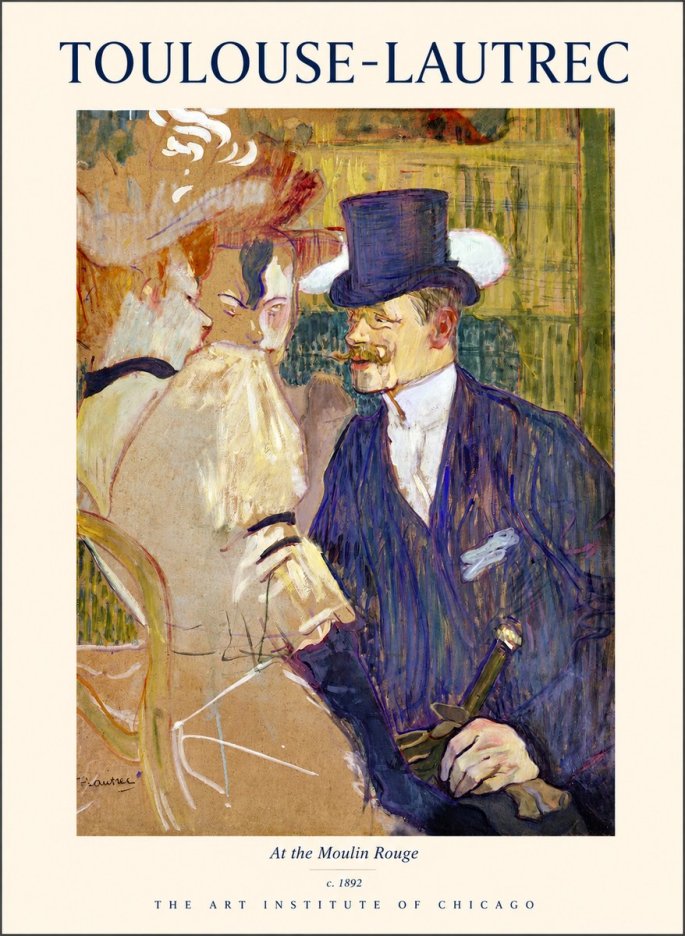 Toulouse-Lautrec At the Moulin Rouge III No1 - Plakat