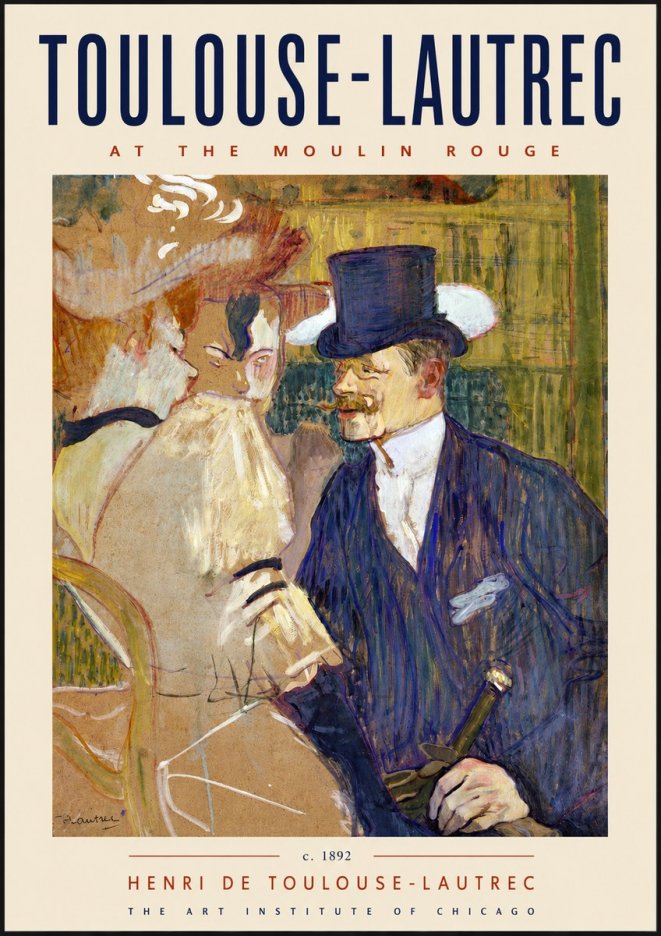 Toulouse-Lautrec At the Moulin Rouge III No2 - Plakat