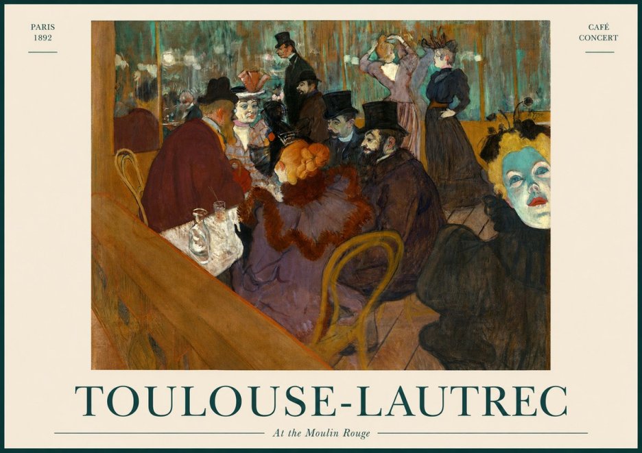Toulouse-Lautrec At the Moulin Rouge IV No1 - Plakat