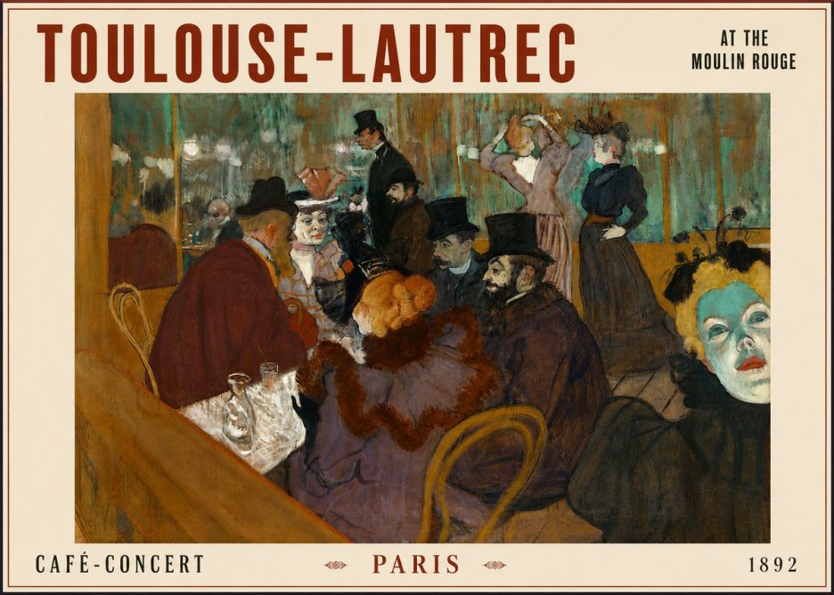 Toulouse-Lautrec At the Moulin Rouge IV No6 - Plakat
