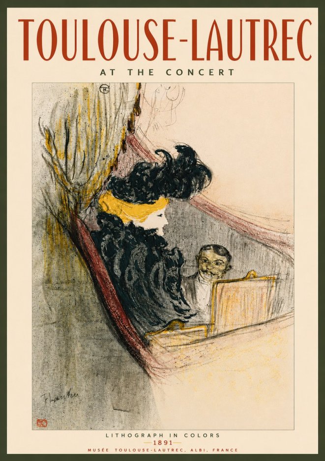 Toulouse-Lautrec At the Concert No3 - Plakat