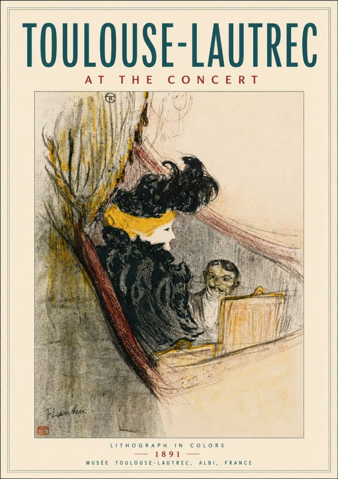 Toulouse-Lautrec At the Concert No6 - Plakat
