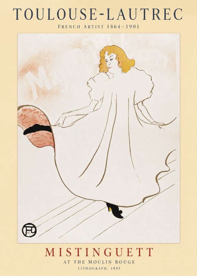 Toulouse-Lautrec Mistinguett at the Moulin Rouge No1 - Plakat