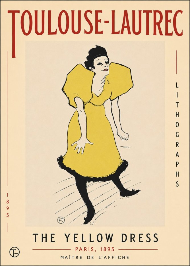 Toulouse-Lautrec The Yellow Dress No3 - Plakat