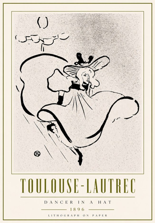 Toulouse-Lautrec Dancer in a Hat No6 - Plakat