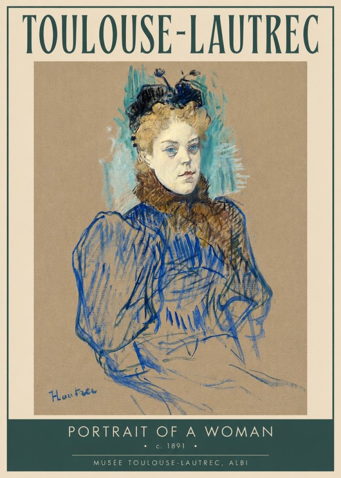 Toulouse-Lautrec Portrait of a Woman II No2 - Plakat