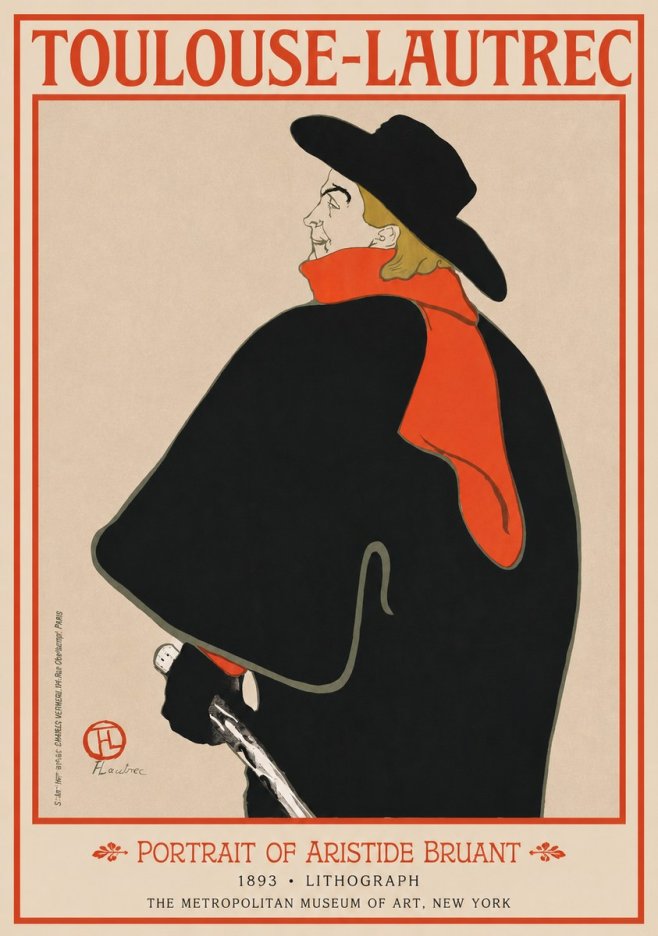 Toulouse-Lautrec Portrait of Aristide Bruant No2 - Plakat
