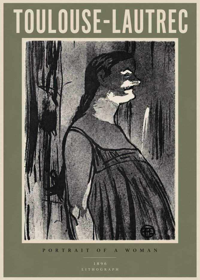 Toulouse-Lautrec Portrait of a Woman III No5 - Plakat