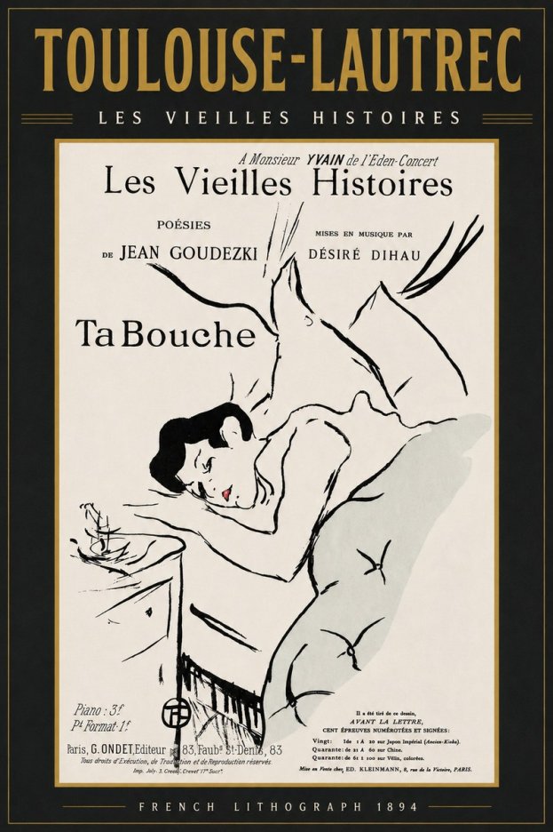 Toulouse-Lautrec Les Vieilles Histoires - Ta Bouche No3 - Plakat
