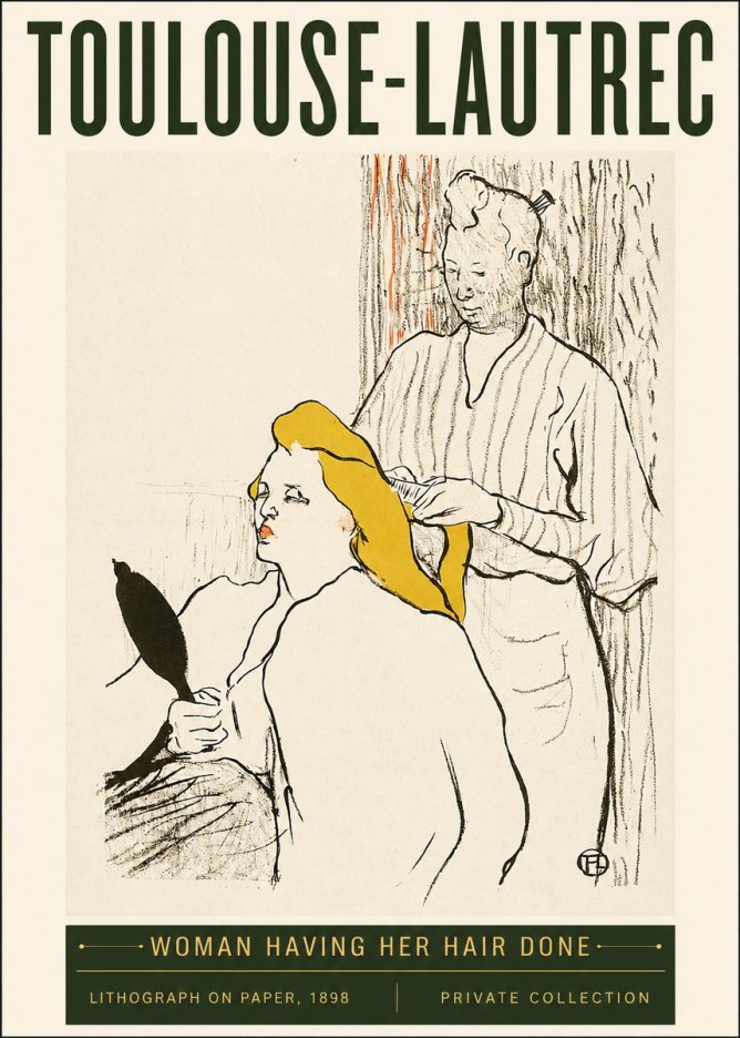 Toulouse-Lautrec Woman Having Her Hair Done No3 - Plakat