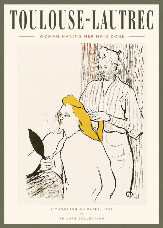 Toulouse-Lautrec Woman Having Her Hair Done No5 - Plakat