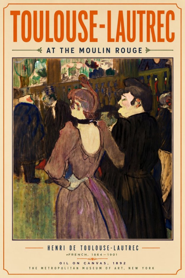 Toulouse-Lautrec At the Moulin Rouge XIV No5 - Plakat