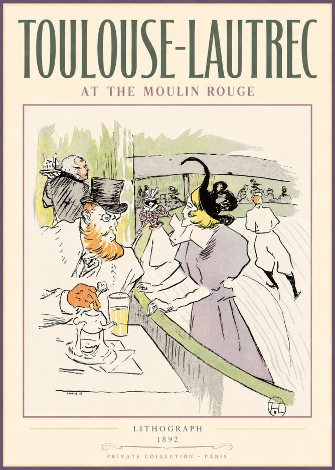 Toulouse-Lautrec At the Moulin Rouge XV No3 - Plakat
