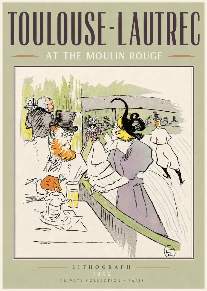 Toulouse-Lautrec At the Moulin Rouge XV No4 - Plakat