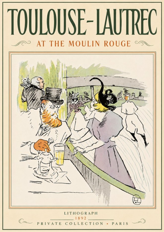 Toulouse-Lautrec At the Moulin Rouge XV No5 - Plakat