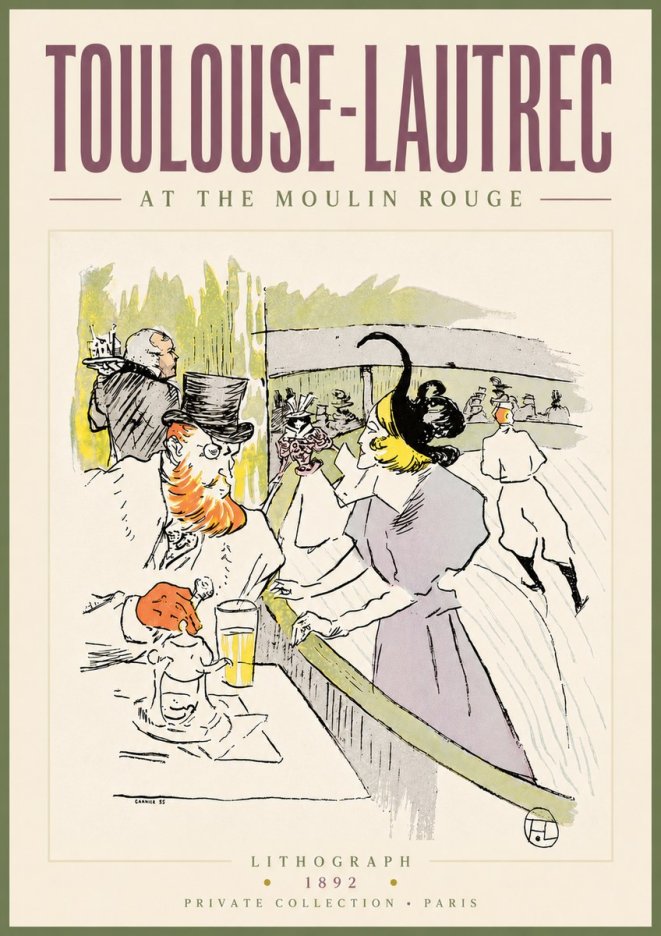 Toulouse-Lautrec At the Moulin Rouge XV No6 - Plakat