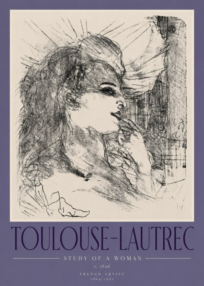 Toulouse-Lautrec Study of a Woman I No2 - Plakat