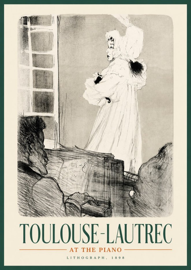 Toulouse-Lautrec At the Piano No2 - Plakat