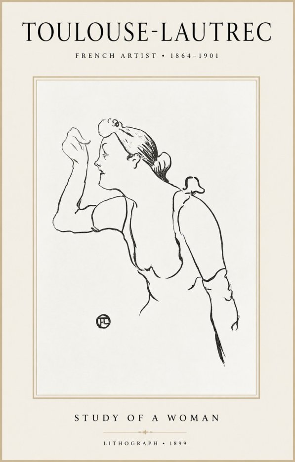Toulouse-Lautrec Study of a Woman II No1 - Plakat