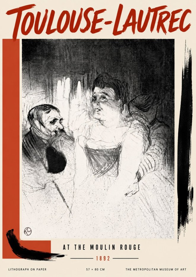 Toulouse-Lautrec At the Moulin Rouge XVII No6 - Plakat