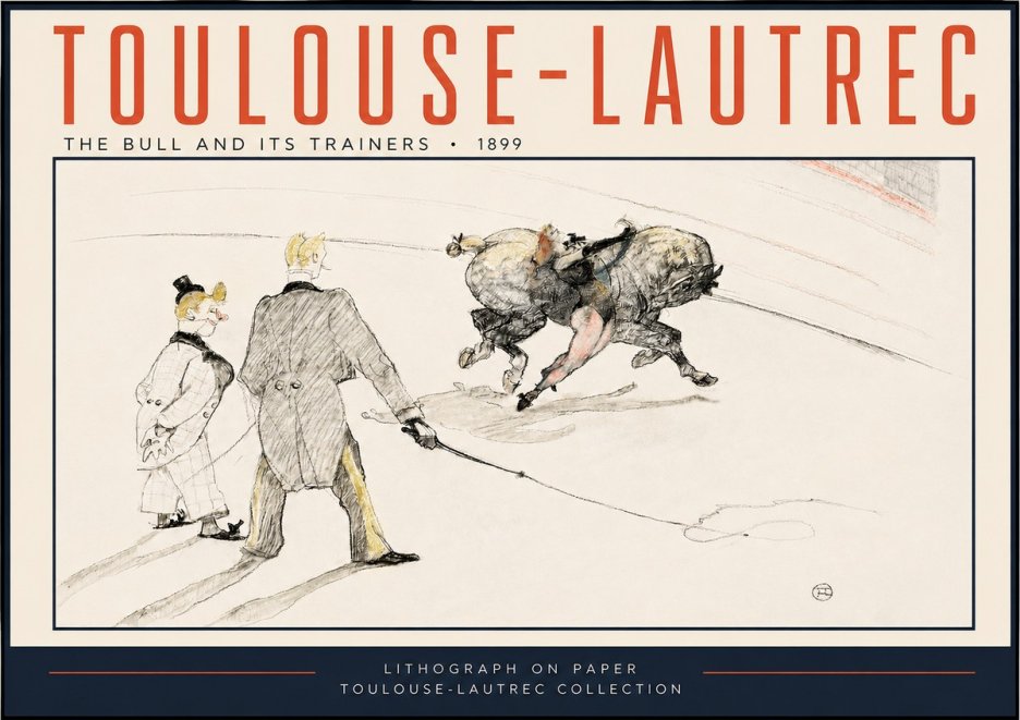 Toulouse-Lautrec The Bull and Its Trainers No3 - Plakat