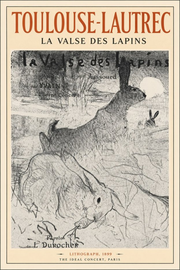 Toulouse-Lautrec La Valse Des Lapins No2 - Plakat