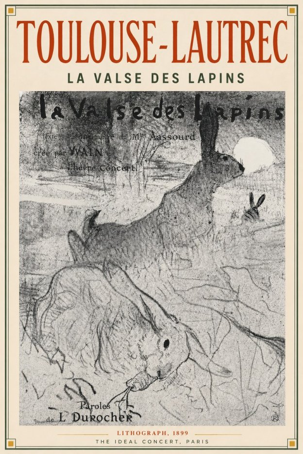Toulouse-Lautrec La Valse Des Lapins No4 - Plakat