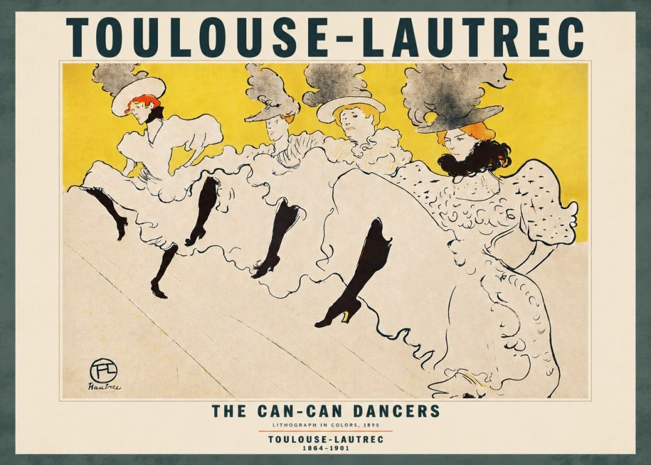 Toulouse-Lautrec The Can-can Dancers No4 - Plakat