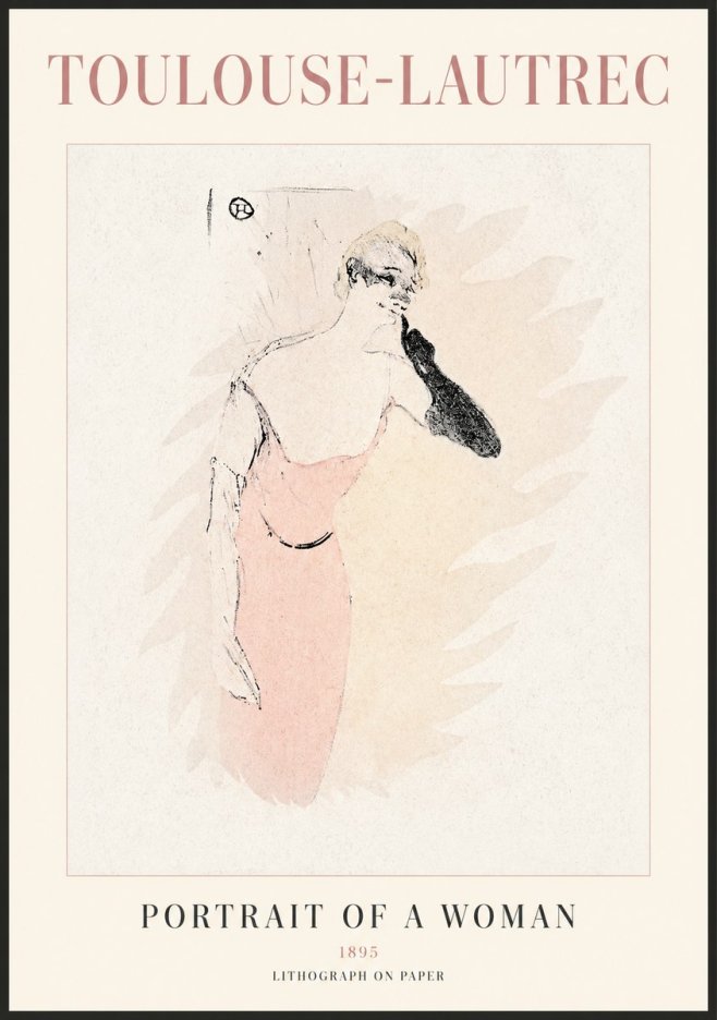 Toulouse-Lautrec Portrait of a Woman IV No1 - Plakat