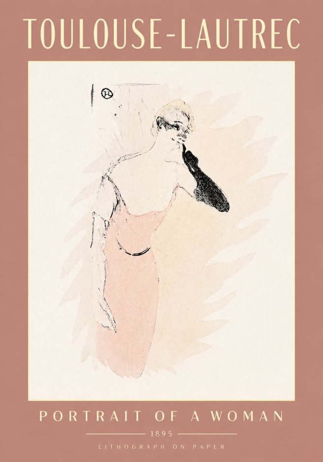 Toulouse-Lautrec Portrait of a Woman IV No4 - Plakat