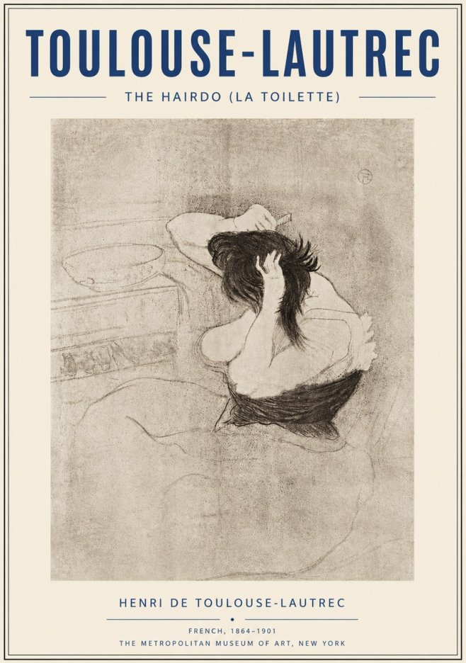 Toulouse-Lautrec The Hairdo (La Toilette) No6 - Plakat