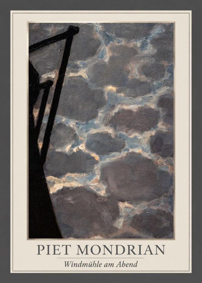 Piet Mondrian Windmühle Am Abend I No1 - Plakat