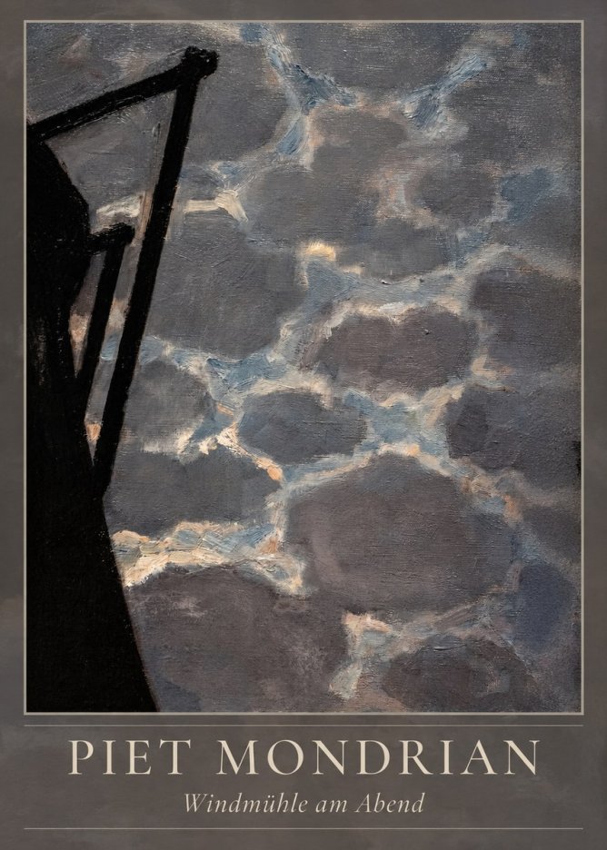 Piet Mondrian Windmühle Am Abend I No4 - Plakat