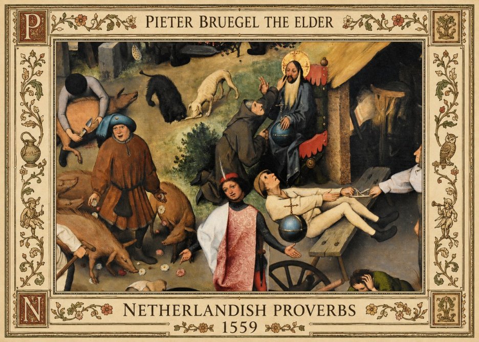 Pieter Bruegel Netherlandish Proverbs IV No5 - Plakat
