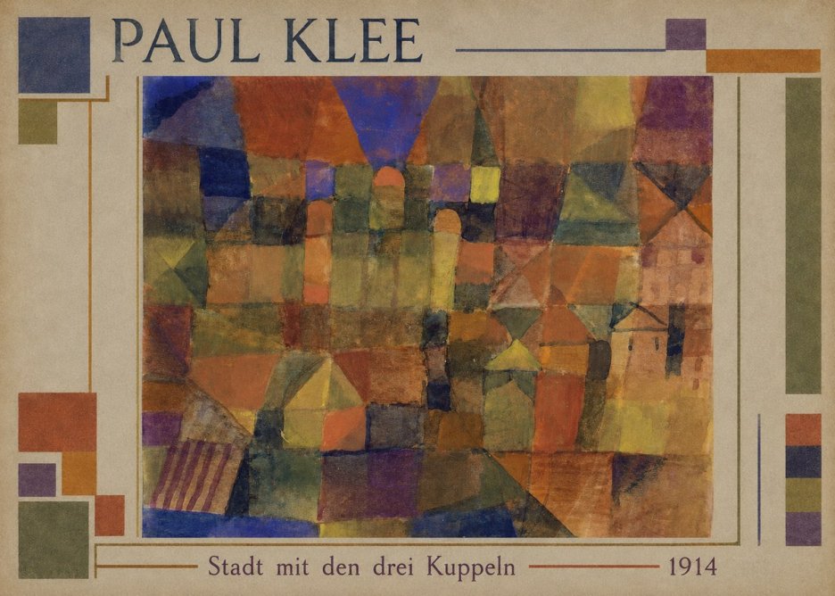 Paul Klee Stadt Mit Den Drei Kuppeln No1 - Plakat