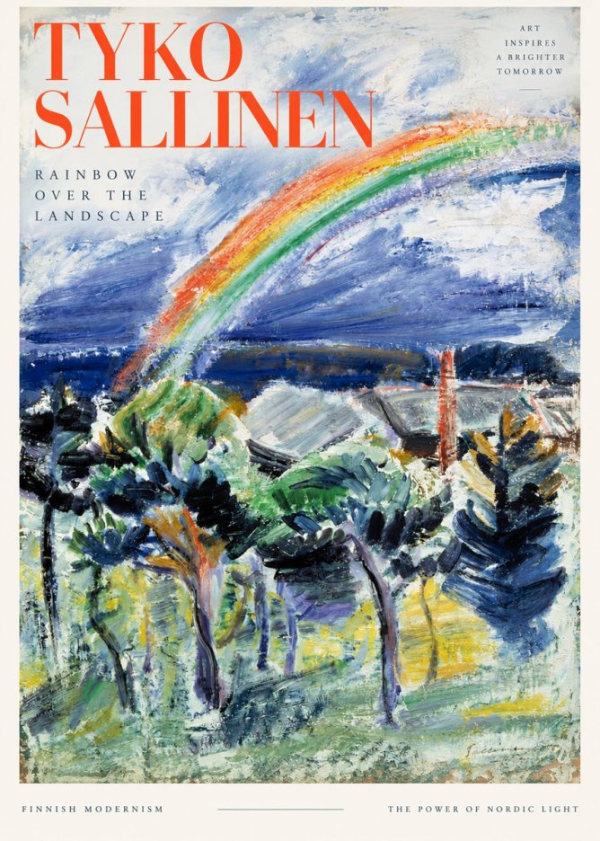 Tyko Sallinen Rainbow over the Landscape No3 - Plakat