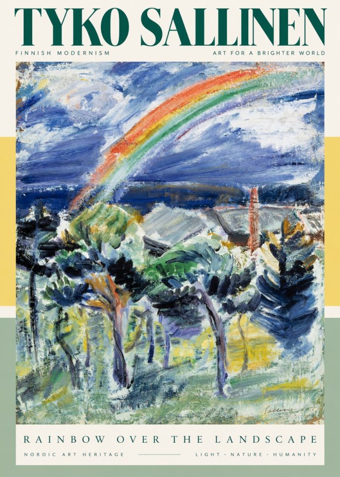 Tyko Sallinen Rainbow over the Landscape No4 - Plakat