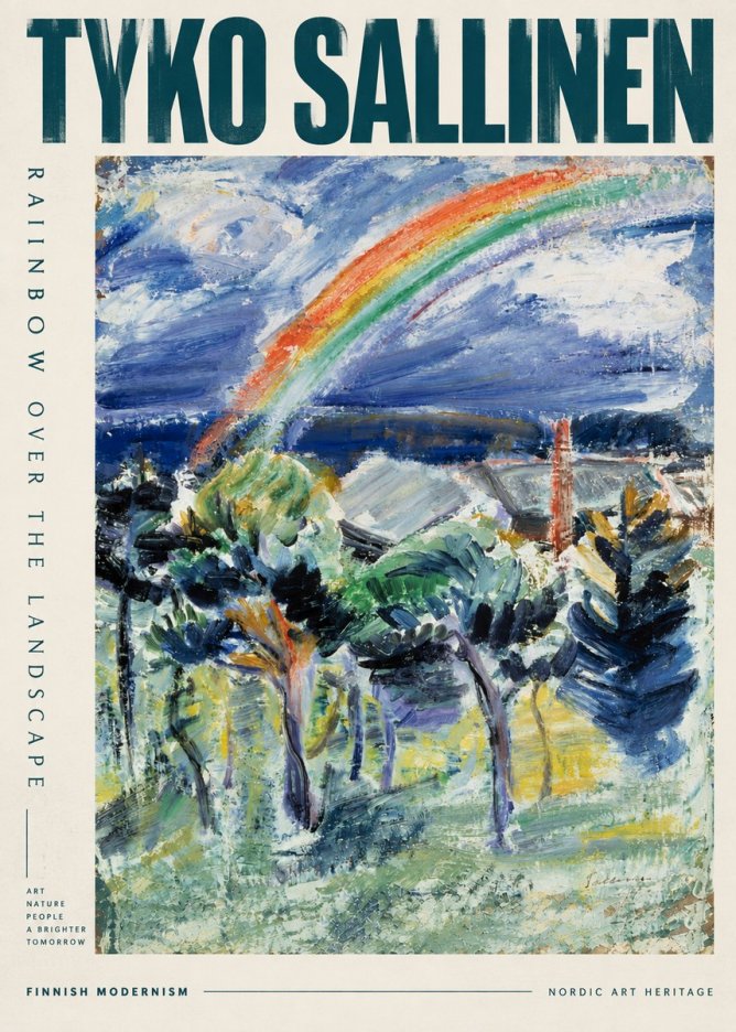 Tyko Sallinen Rainbow over the Landscape No5 - Plakat