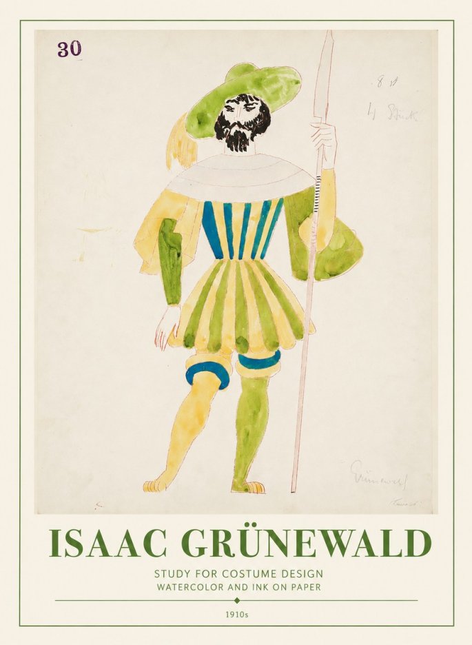 Isaac Grünewald Study for Costume Design No1 - Plakat