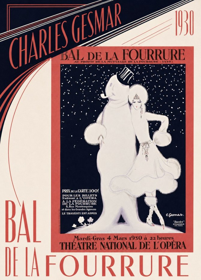 Charles Gesmar Bal De La Fourrure I No5 - Plakat