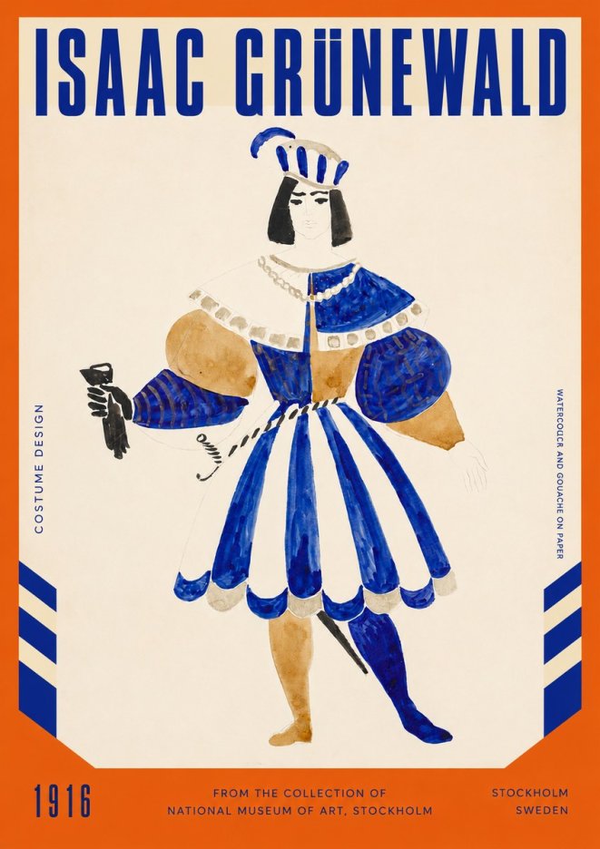 Isaac Grünewald Costume Design III No2 - Plakat