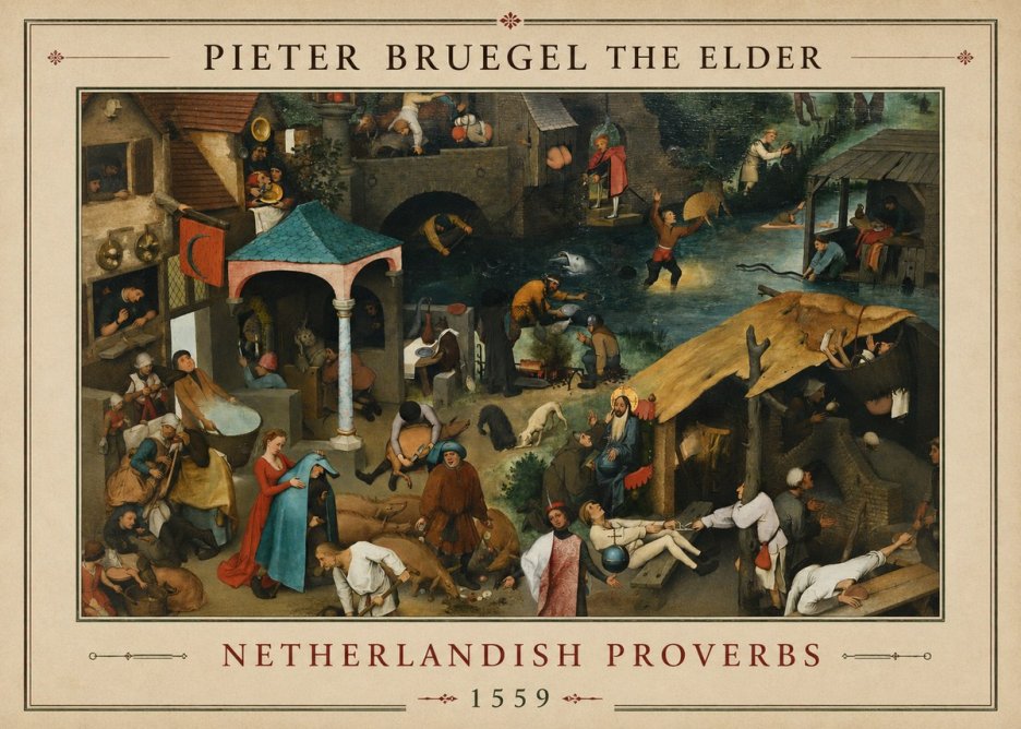 Pieter Bruegel Netherlandish Proverbs V No1 - Plakat