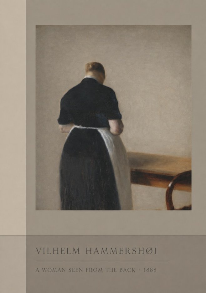 Vilhelm Hammershøi A Woman Seen from the Back No3 - Plakat