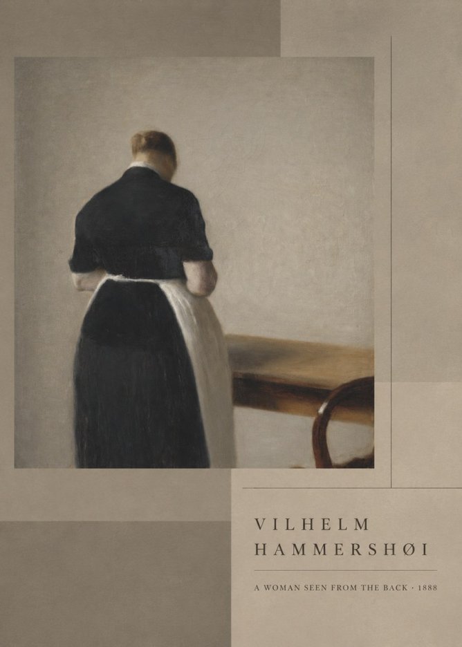 Vilhelm Hammershøi A Woman Seen from the Back No6 - Plakat