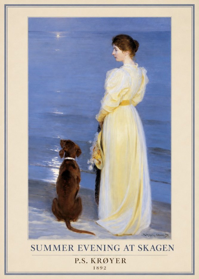 P.S. Krøyer Summer Evening at Skagen No1 - Plakat