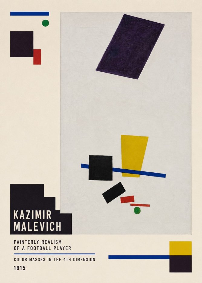Kazimir Malevich Painterly Realism of a Football Player Color Masses in the 4Th Dimension No5 - Plakat