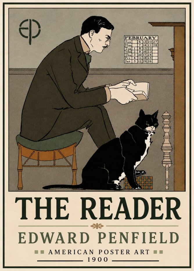Edward Penfield The Reader I No4 - Plakat